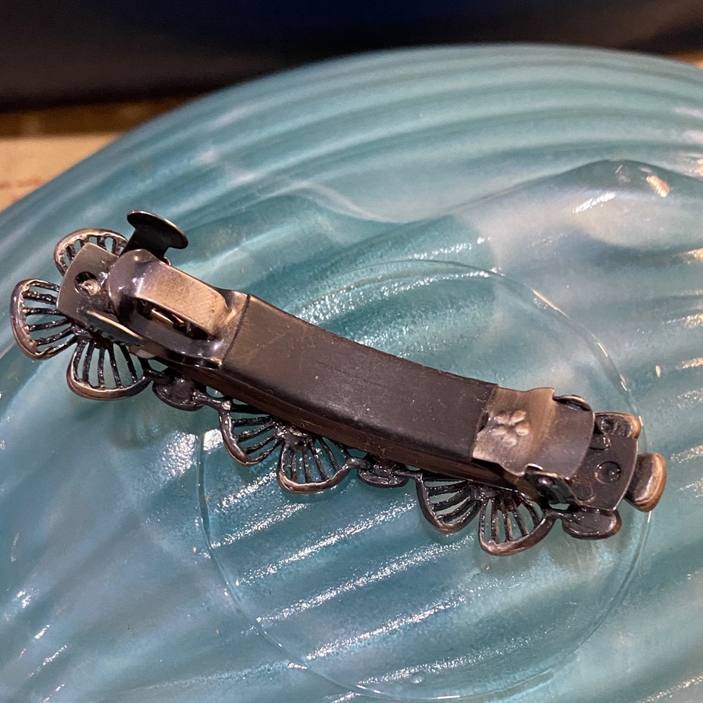 Floral Crystal Hair Barrett 4 inch - Picture 3 of 7